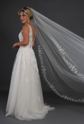 Custom - Glitter tulle veil C577A